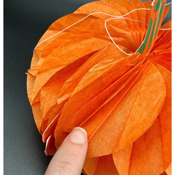 Vintage Beistle Halloween Pumpkins Honeycomb Tissue Paper Centerpieces USA Retro - Picture 8 of 10